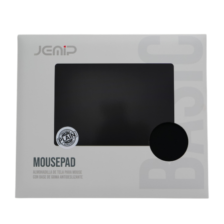 MOUSE PAD JEMIP BASIC - 2 PACK PLAIN NEGRO
