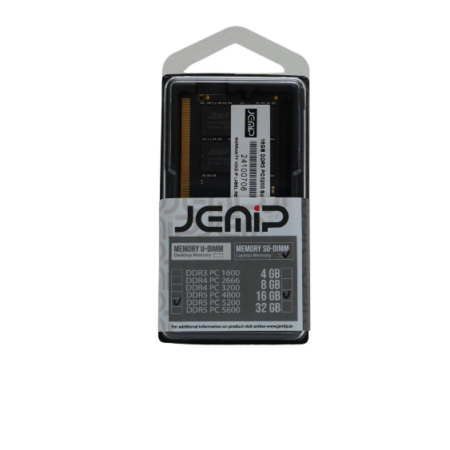 MEMORIA RAM JEMIP BASIC 16GB DDR5 5200MHZ SODIMM