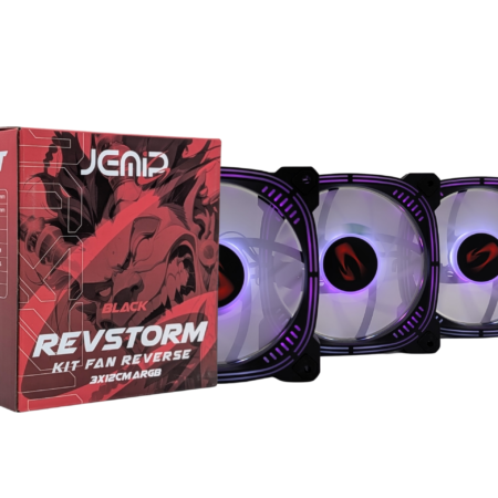 VENTILADOR REVSTORM KIT FAN REVERSE ARGB NEGRO JEMIP GAMING – 3x12CM